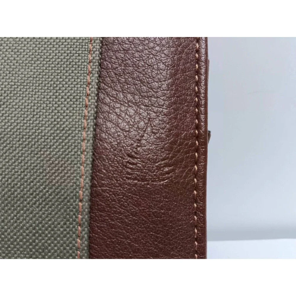 Lake & Trail Green Canvas / Brown Leather Bi-fold Men's Wallet 4.25